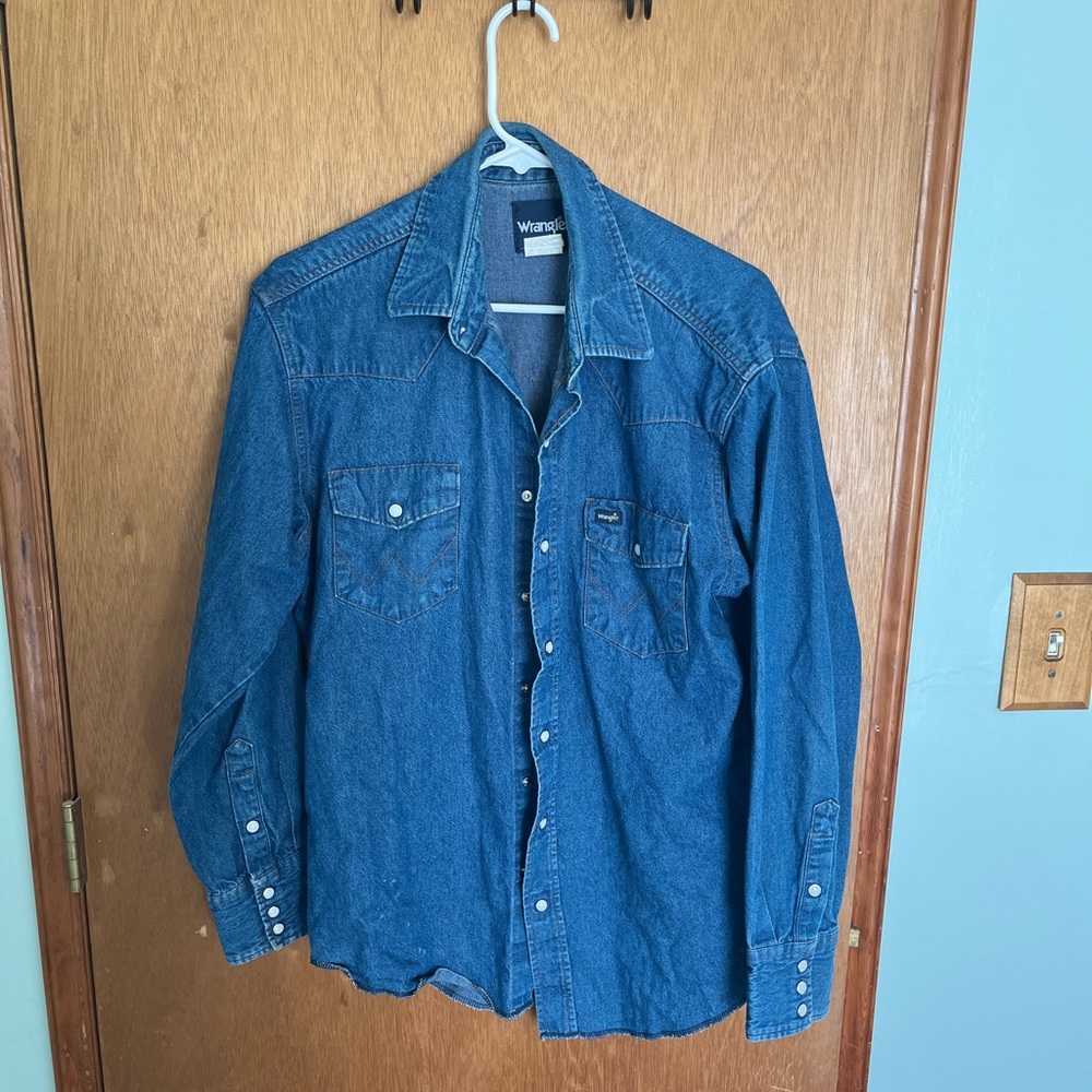 Wrangler Denim Western Shirt - Large